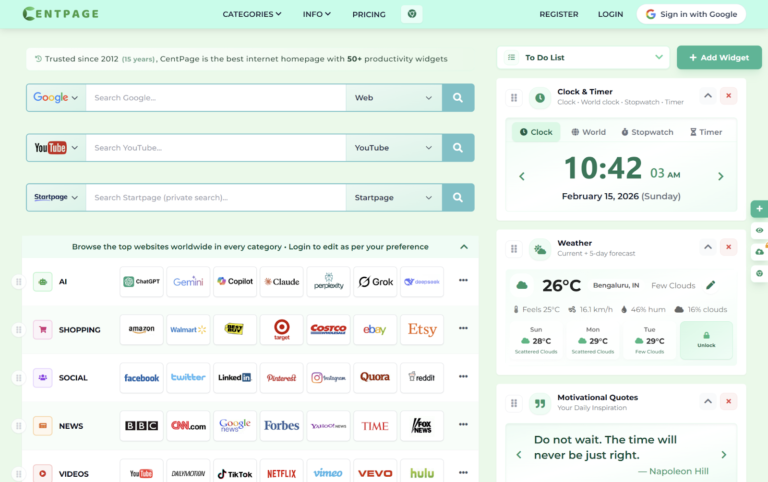 Best Internet Homepage Ideas to Improve Productivity and Focus
